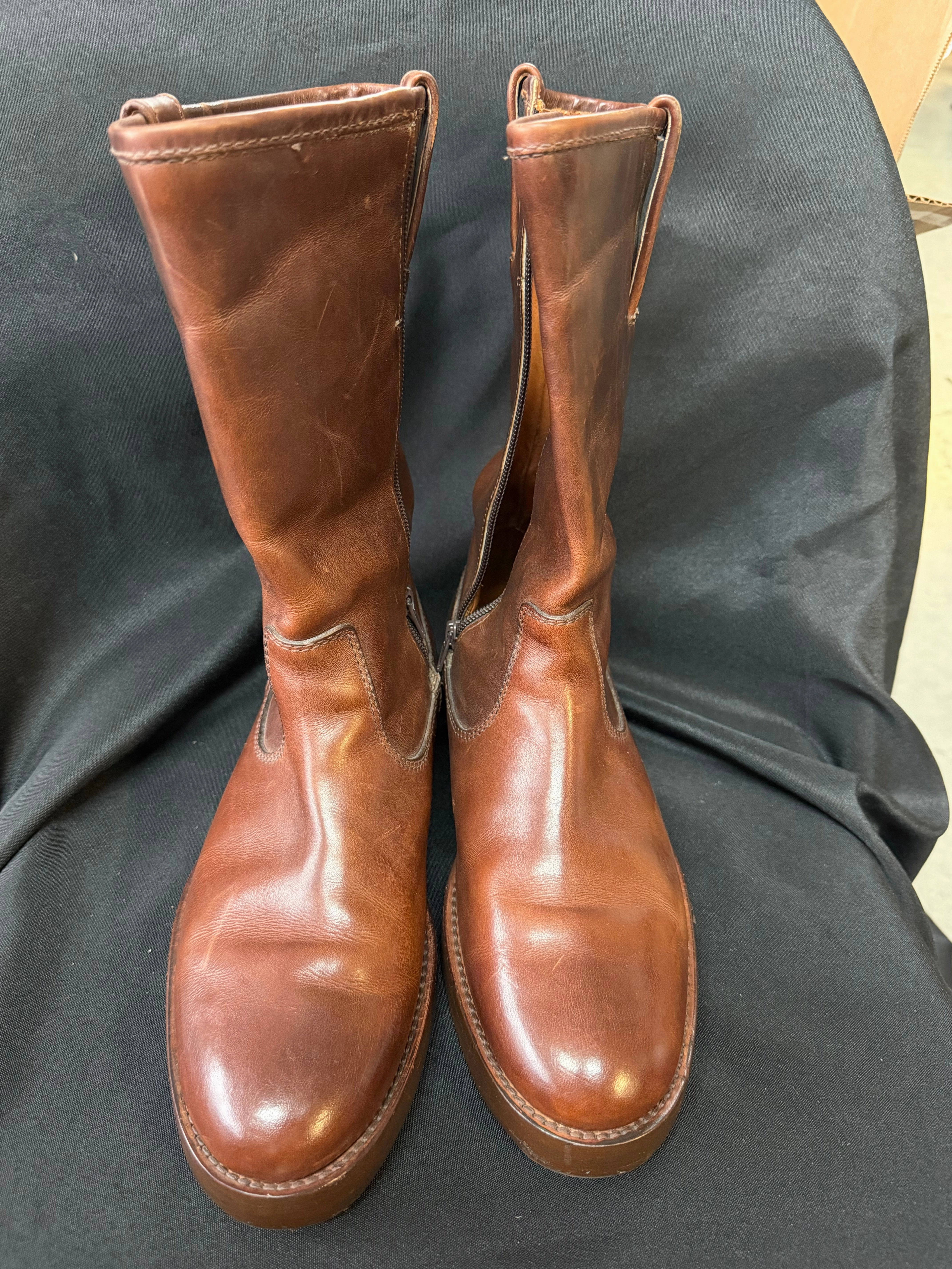 Brown Leather Boots by Ralph Lauren - Made in Italy Rain Boots Hunter