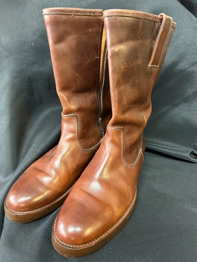 Shop Boots Brown Leather Boots by Ralph Lauren - Made in Italy