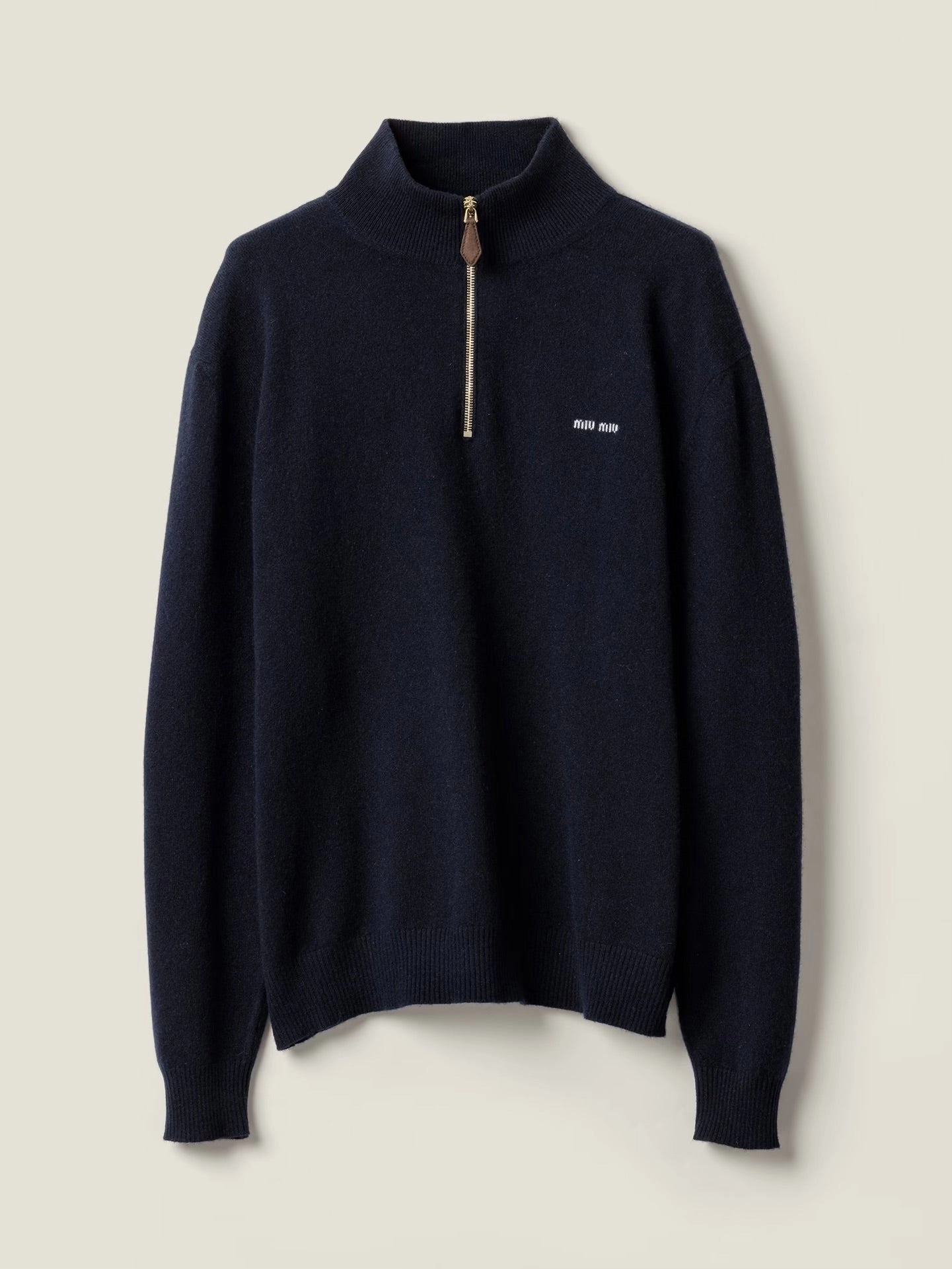 MIU MIU - Women Half Zip Cashmere Sweater Stuff Knitwear