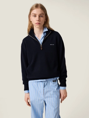 MIU MIU - Women Half Zip Cashmere Sweater Glow Knitwear