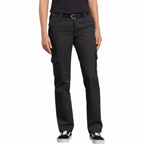 Dickies Women's Stretch Cargo Work Pant FP888BK - Black Cargo Pants With Zipper Legs