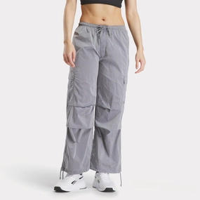 Project Rock Cargo Pants Reebok Apparel Women Studio Style Cargo Pants METALLIC SILVER