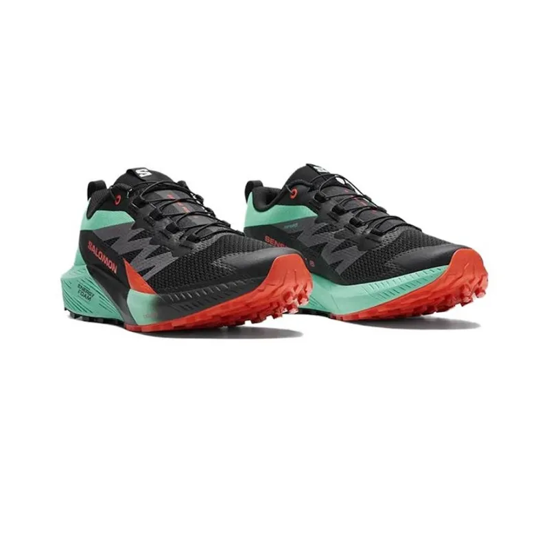SALOMON - Sense Ride 5 - Black Bay/Cherry Tomato - Men's [476982] Shoe Creek Trail
