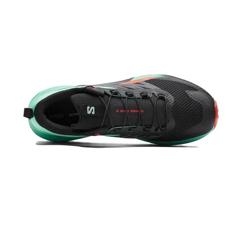 Best Carbon Trail Shoes SALOMON - Sense Ride 5 - Black Bay/Cherry Tomato - Men's [476982]