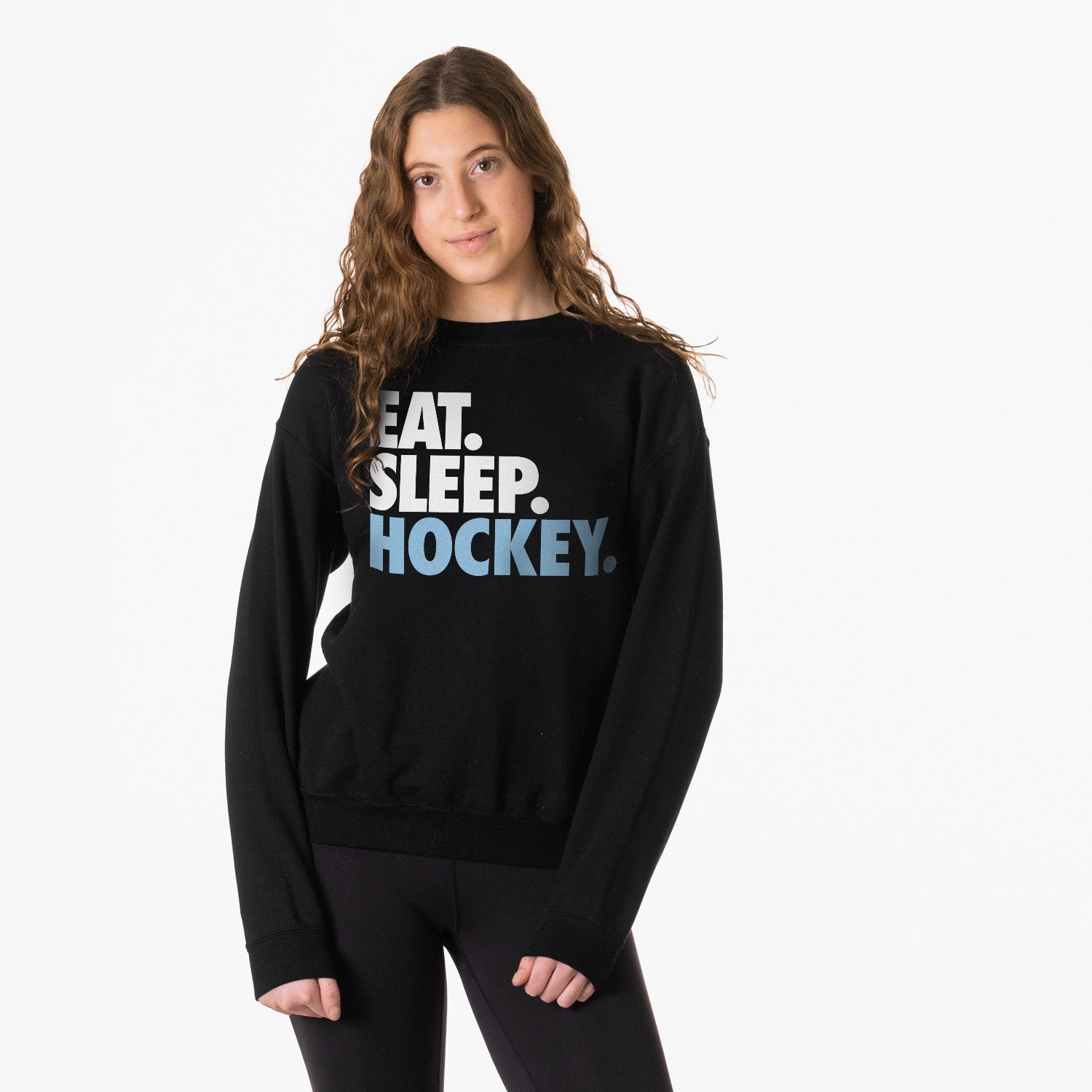 Hockey Crewneck Sweatshirt - Eat Sleep Hockey (Bold) Allsaints Sweatshirts