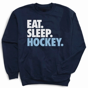 Welding Sweatshirts Hockey Crewneck Sweatshirt - Eat Sleep Hockey (Bold)