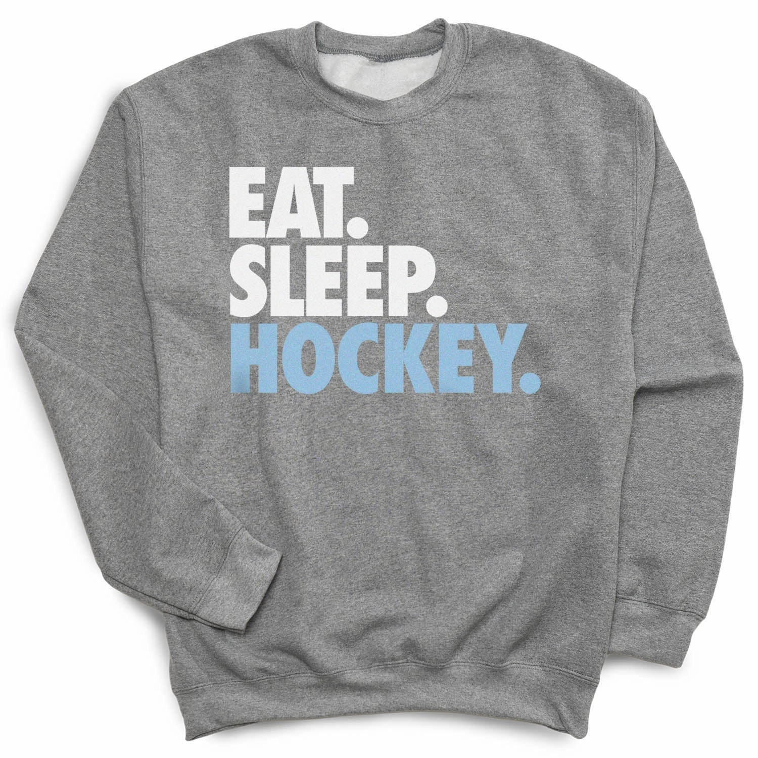 Blinged Out Sweatshirts Hockey Crewneck Sweatshirt - Eat Sleep Hockey (Bold)