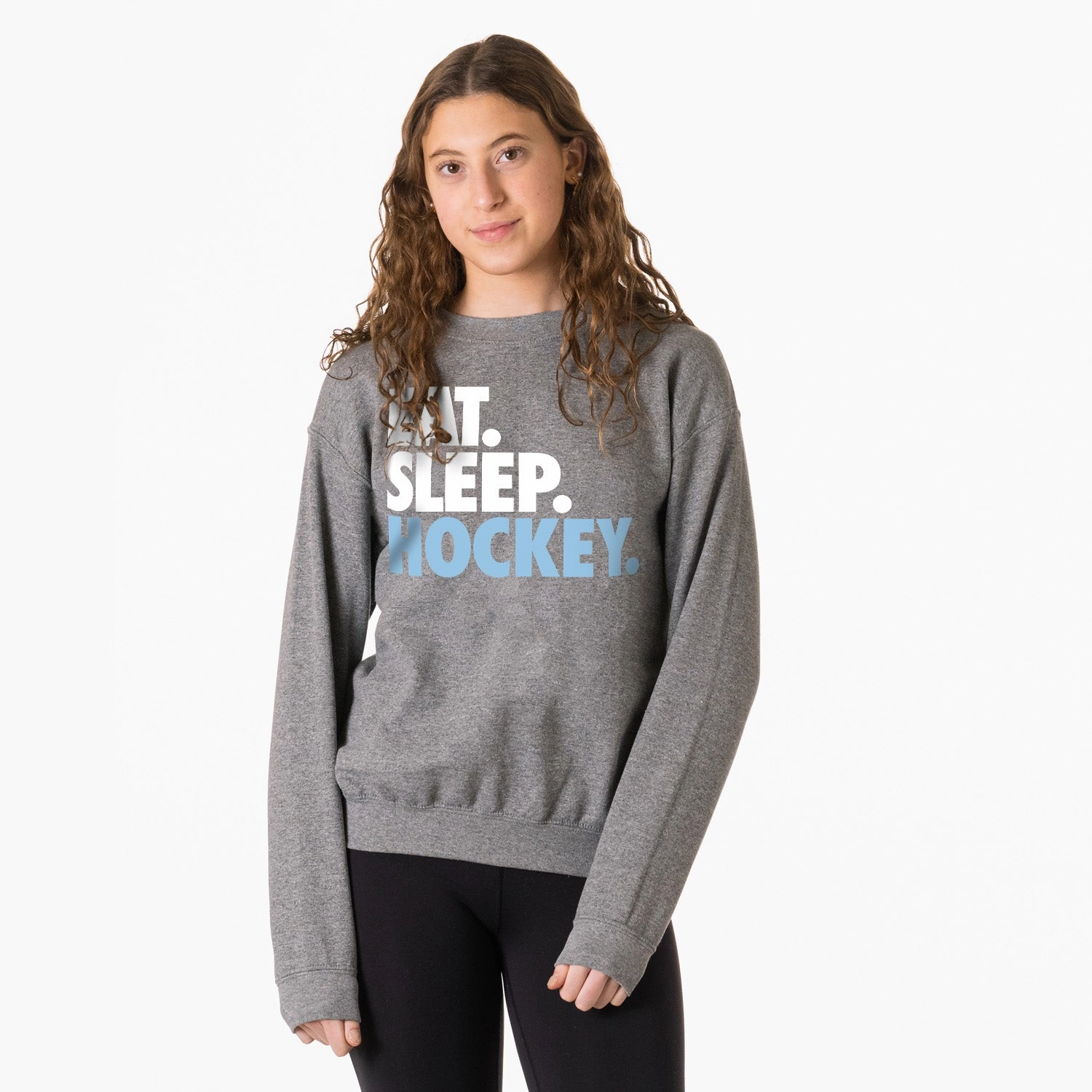4xl Hockey Crewneck Sweatshirt - Eat Sleep Hockey (Bold)