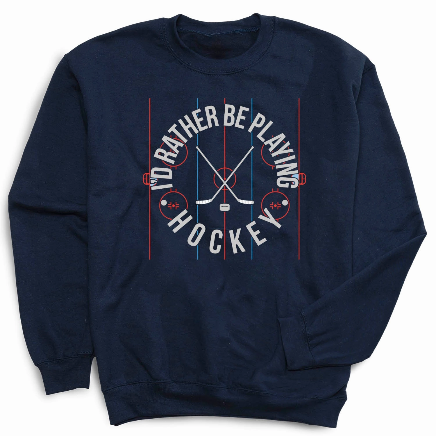 Hockey Crewneck Sweatshirt - Rather Be Playing Hockey Programming Sweatshirts