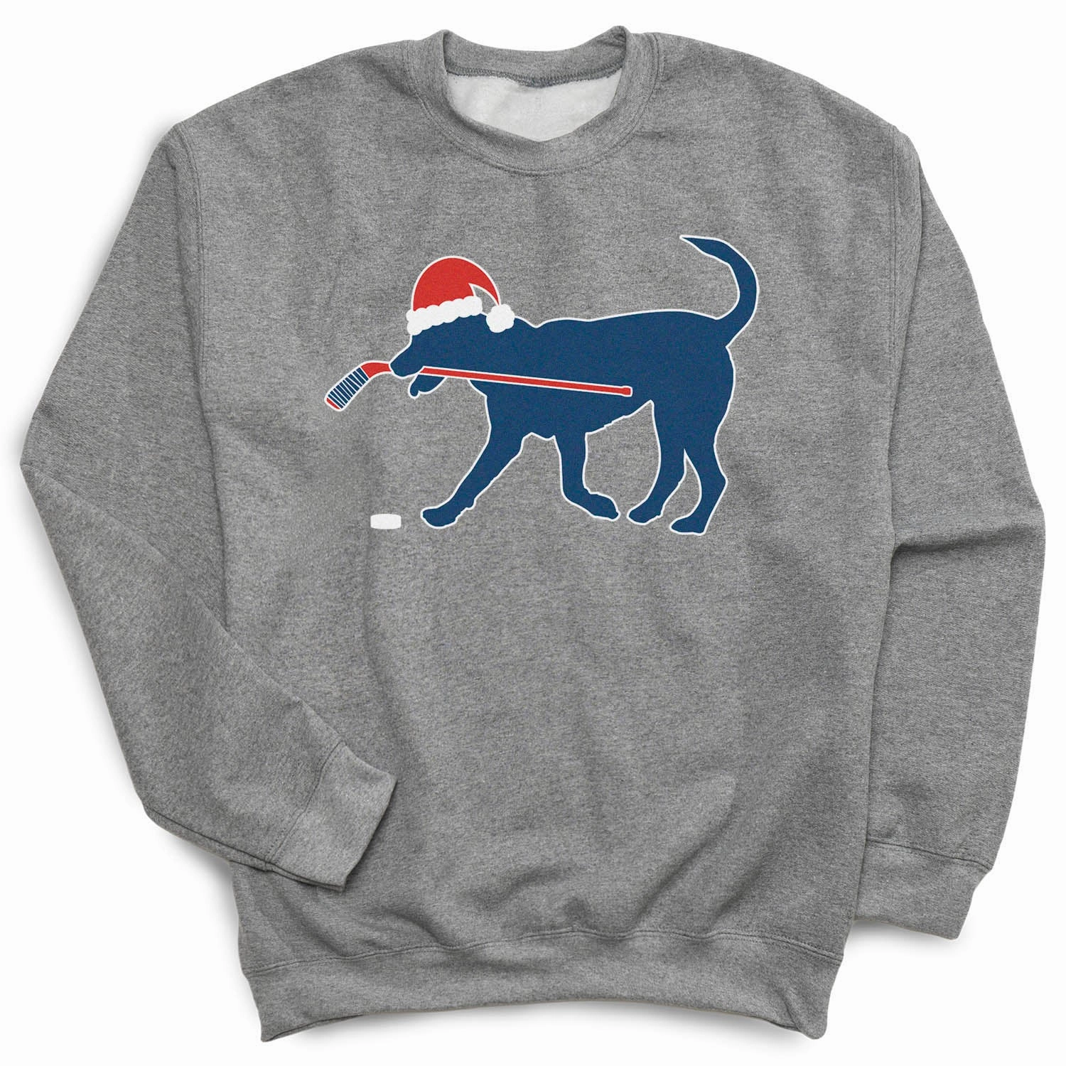 Hockey Crewneck Sweatshirt - Santa Hockey Dog Lil Uzi Sweatshirts