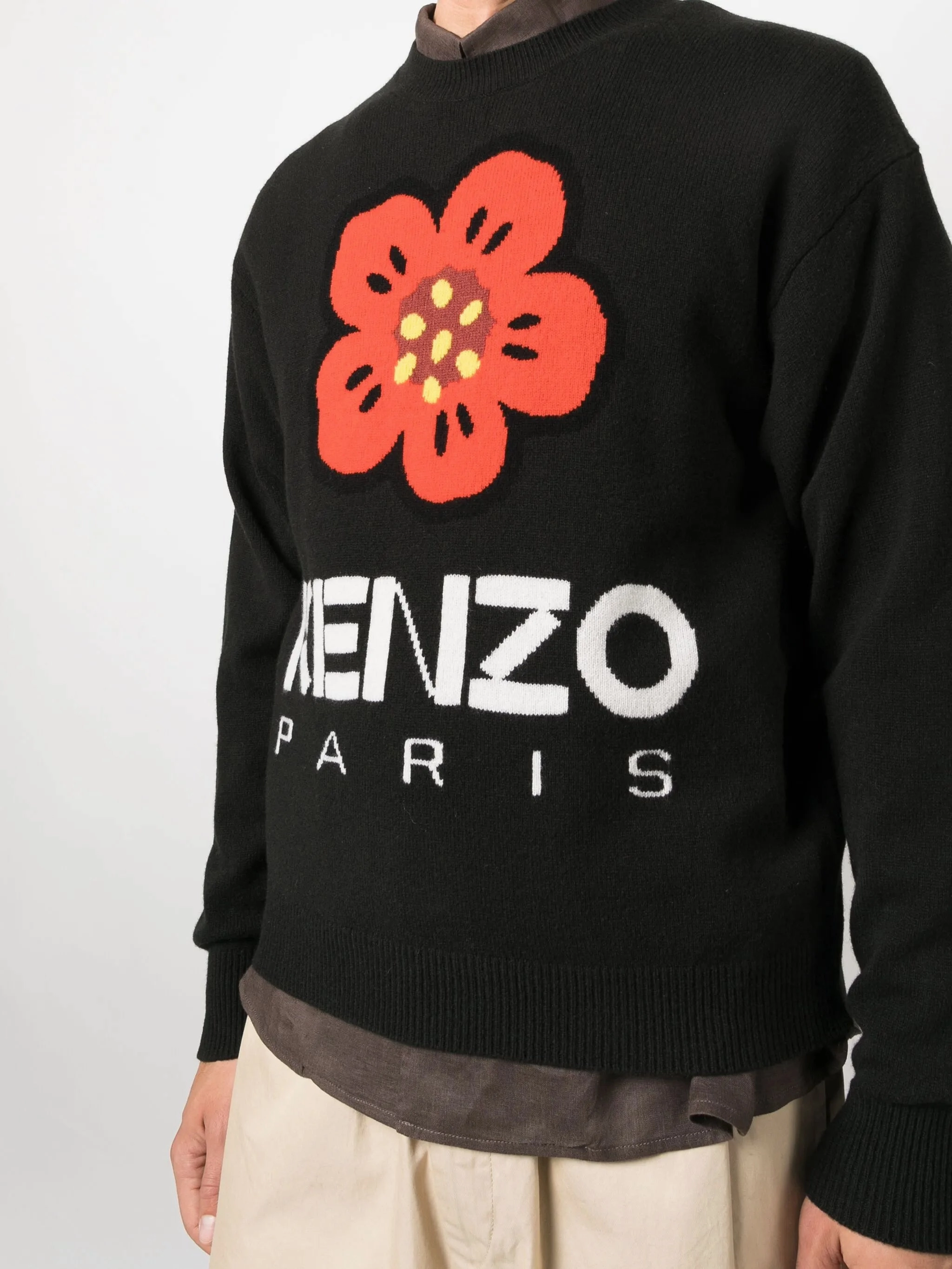 Boke Flower-motif wool jumper Bizzbee Knitwear