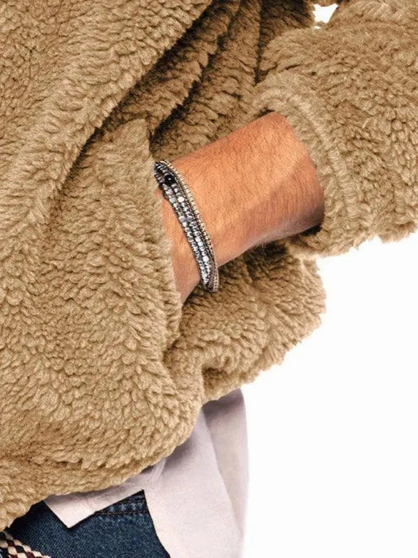 Mid Length Jackets Hooded Fleece Men Winter Jacket