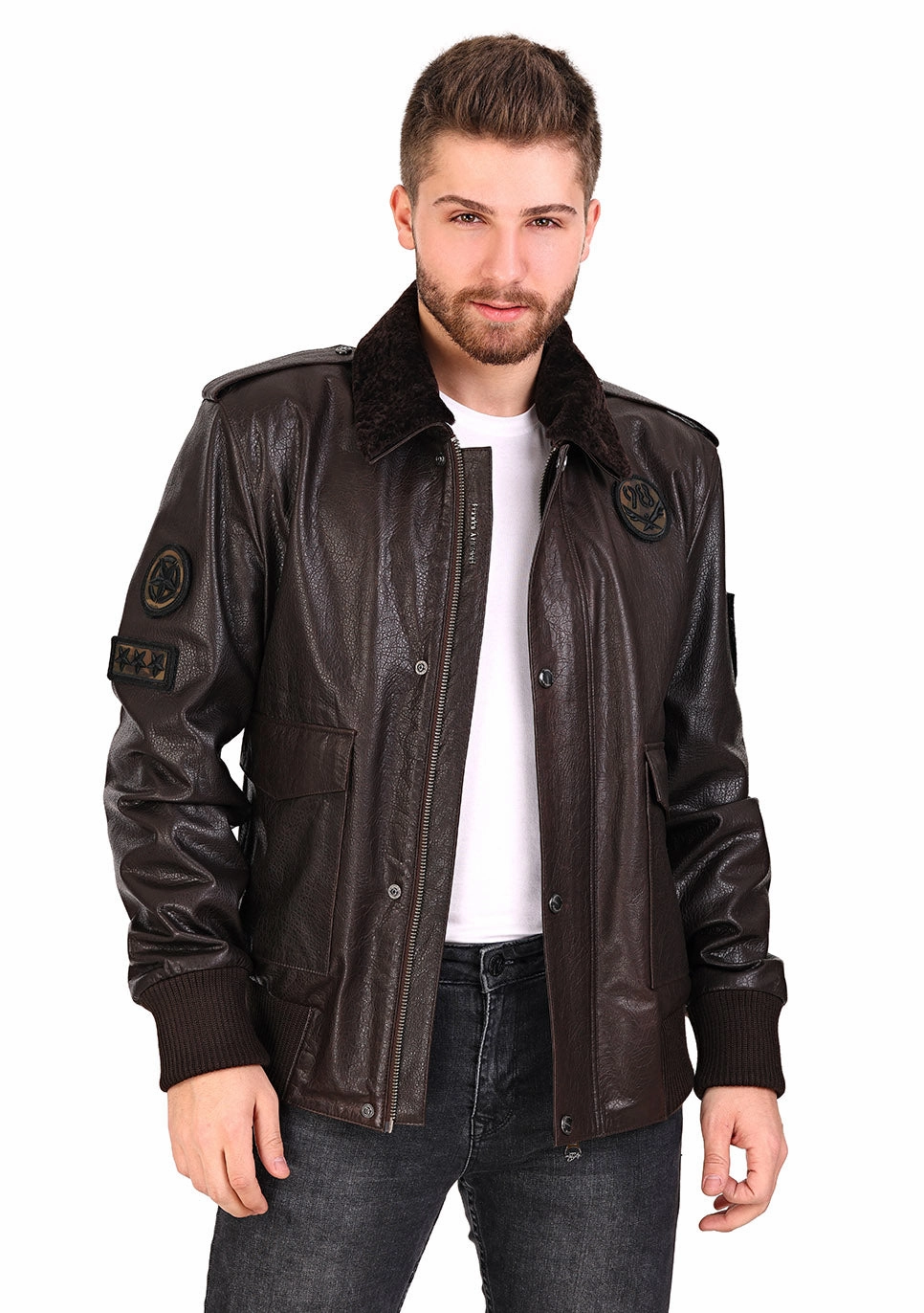 The Tivoli Brown Leather Men Jacket Sundance Jackets