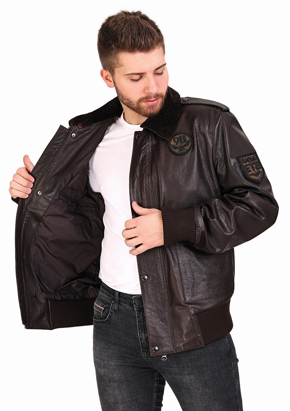 The Tivoli Brown Leather Men Jacket Taissa Jackets