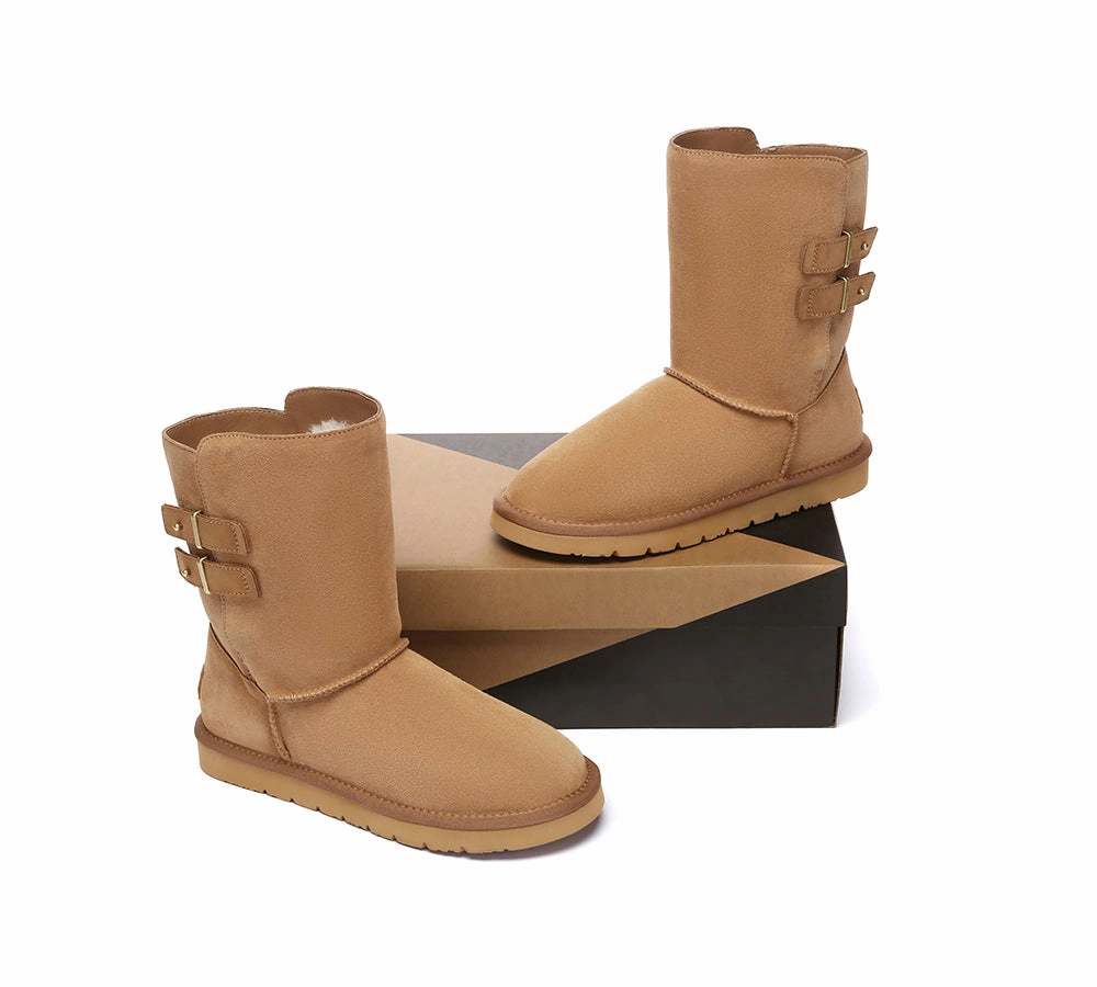 AUSTRALIAN SHEPHERD UGG Boots Sheepskin Wool Buckle Mid Calf Winza Bling Western Boots