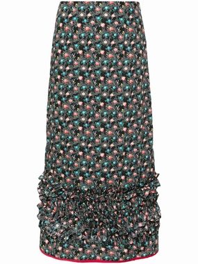 Delia floral-print ruffled skirt Hot Party Dress