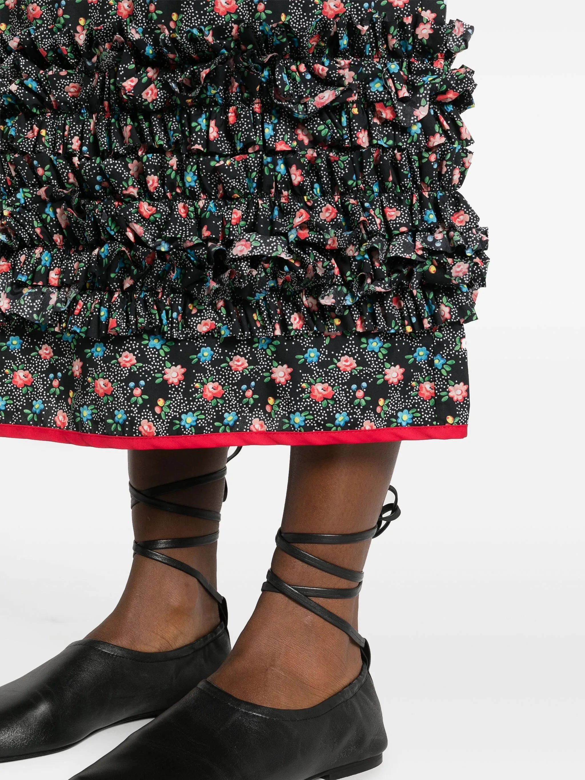 Dress With Sequins Delia floral-print ruffled skirt