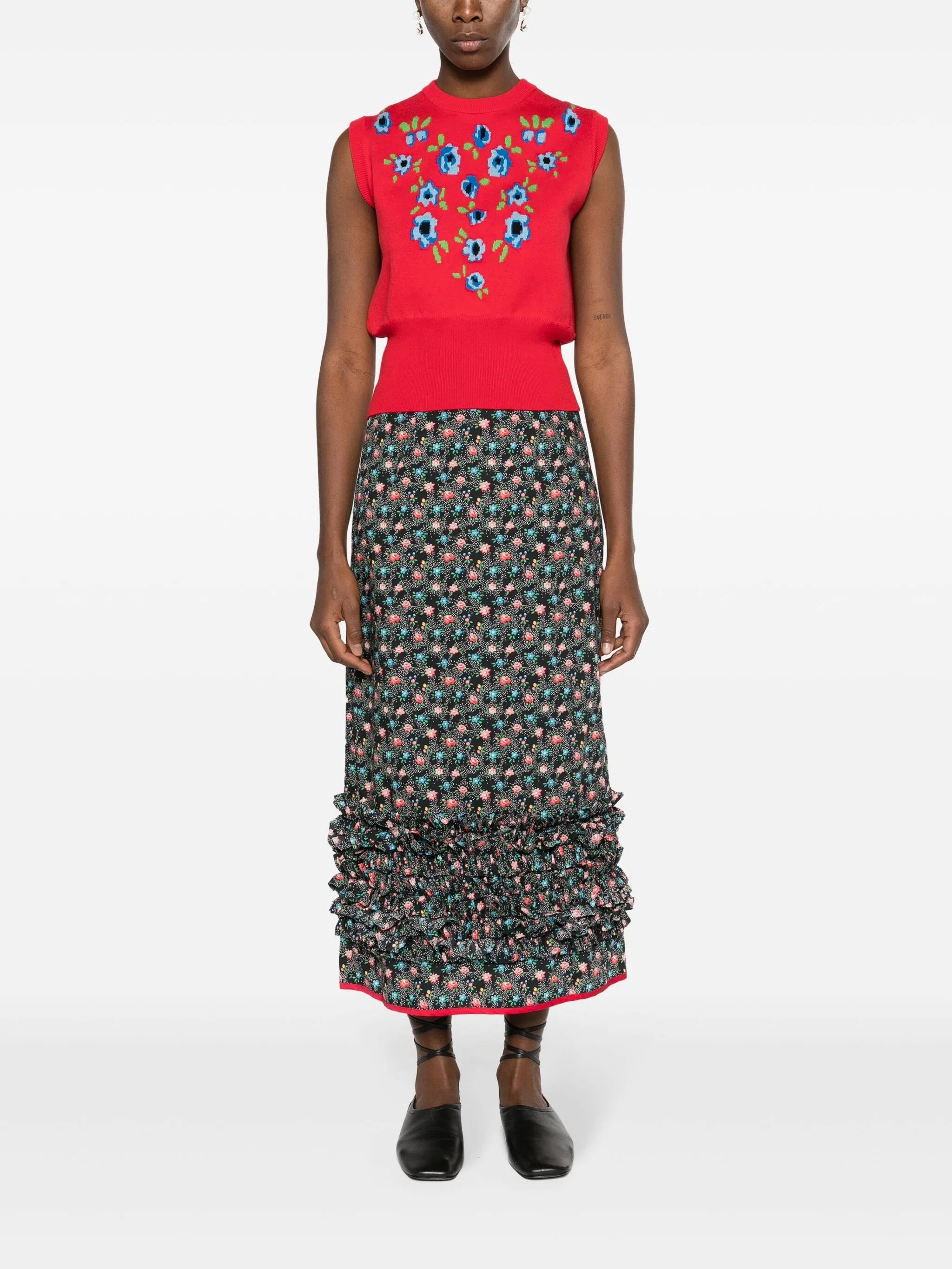 Prom Dress Shops In Dallas Delia floral-print ruffled skirt