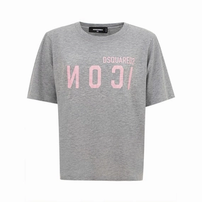 Dsquared Elegant Gray Cotton Top for Women Dr Pepper T Shirts