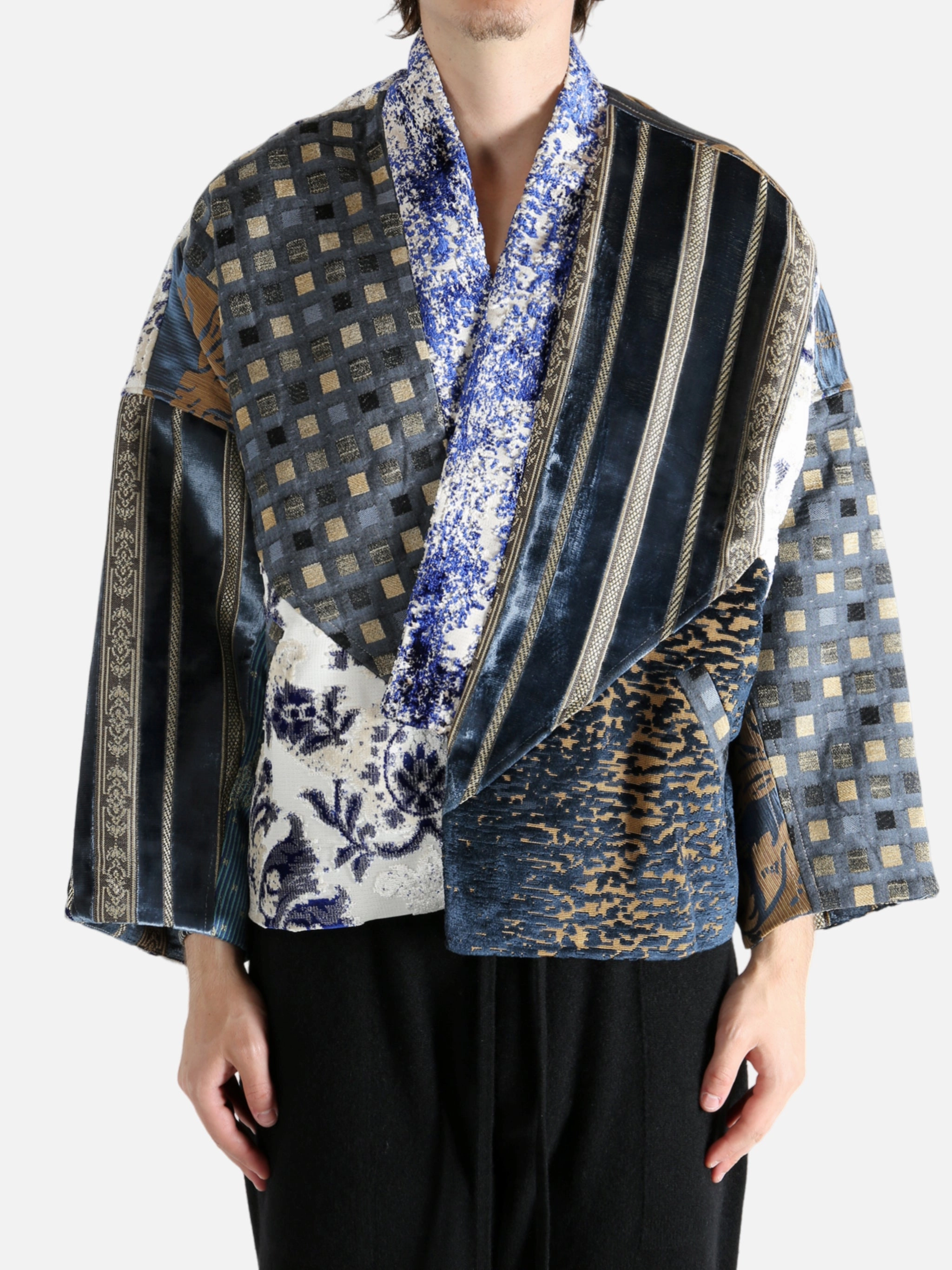 EMERGENCY ROOM - Men Patchworked Kimono Coats With Collars