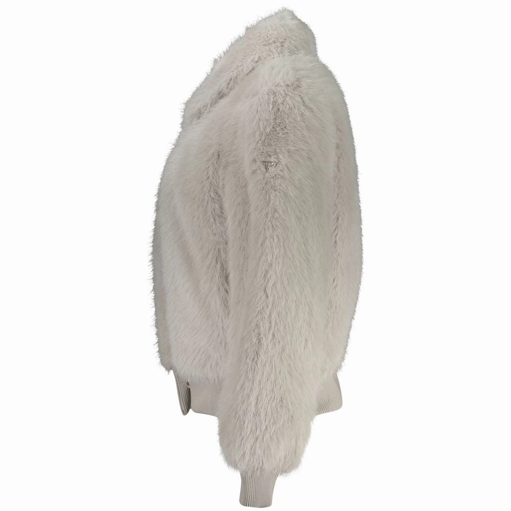 Guess Jeans Gray Polyester Jackets & Coat Streetwear Puffer Jackets