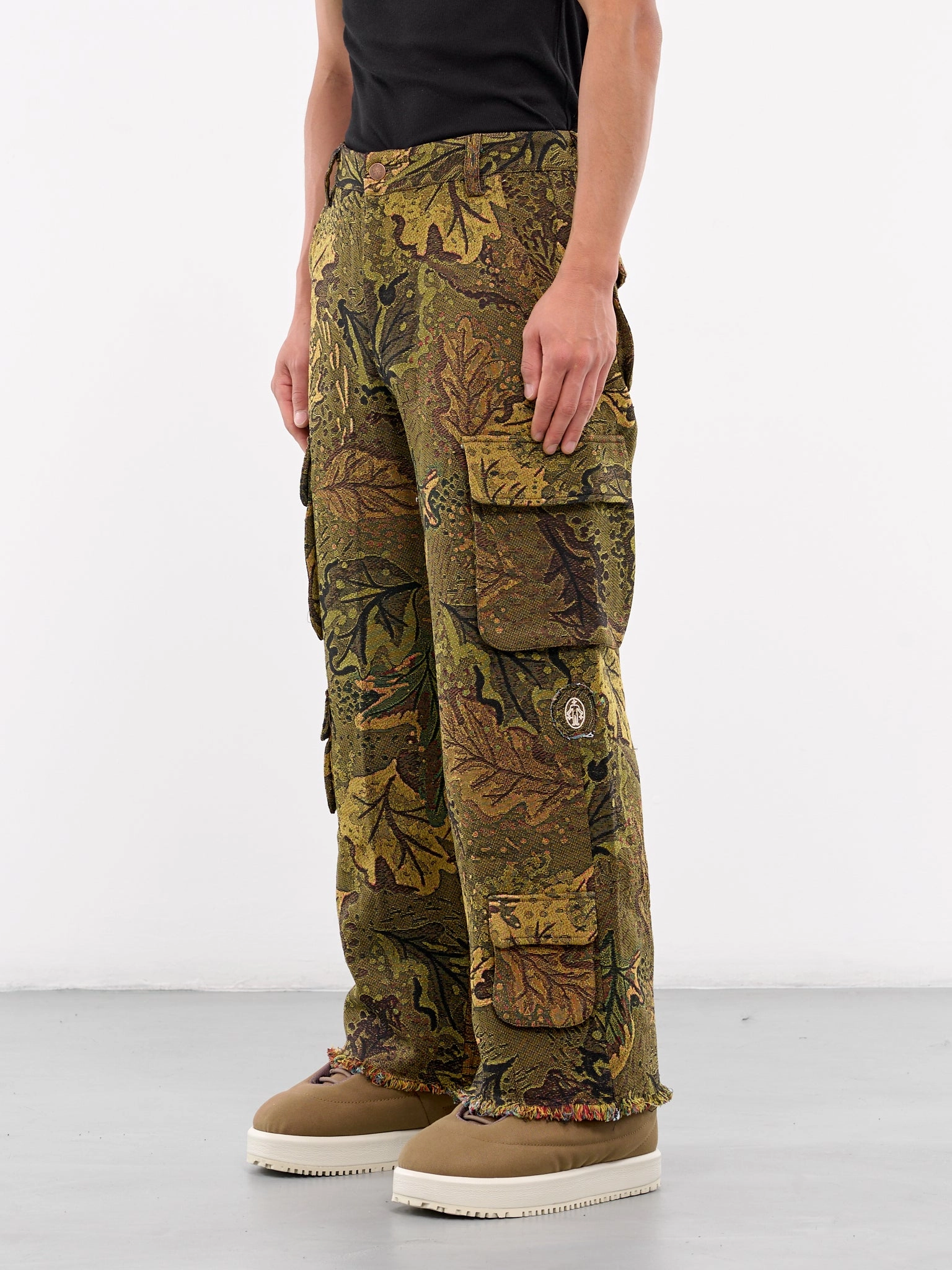 Jacquard Camouflage Knit Trousers (CAMOUFLAGE-JACQUARD-PANTS-GREE) Nike Air Retro Fleece Cargo Pants