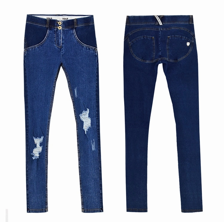 Richie Lee Cargo Pants Jeans Woman Peach Push Up Hip Skinny Denim Pant