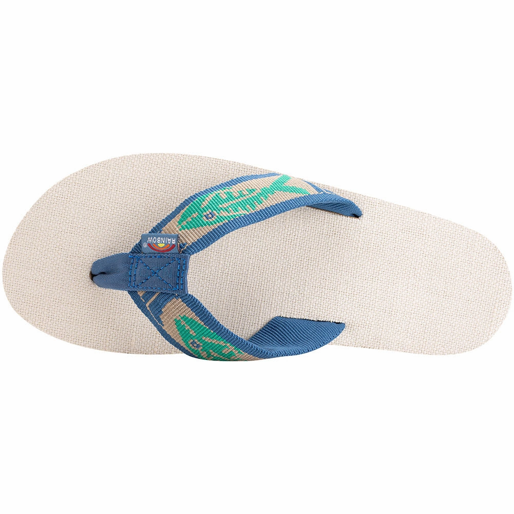 Flip Flops Wedge Platform Rainbow Single Layer Hemp with Nylon Strap Mens Flip Flops