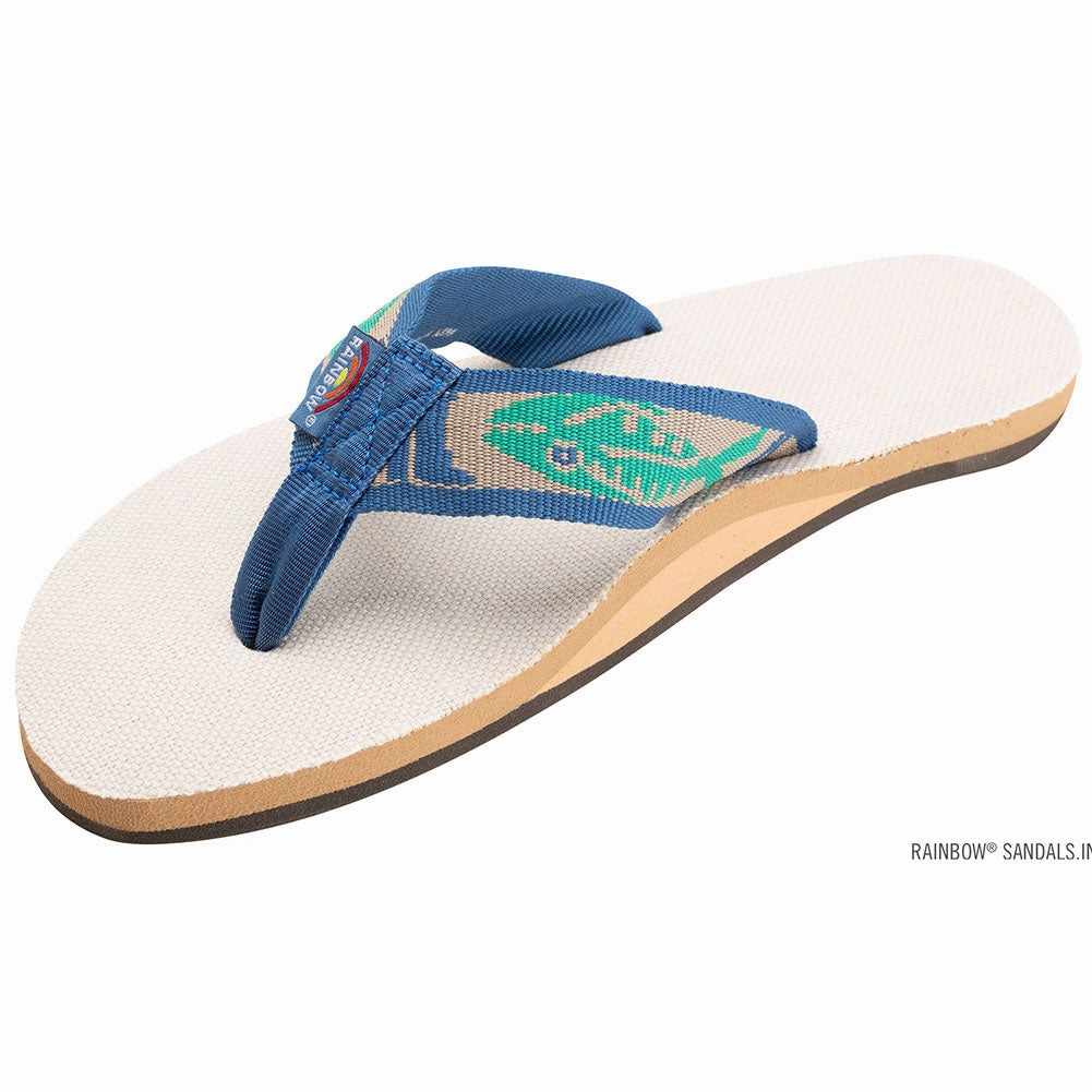 Flip Flops For Achilles Tendonitis Rainbow Single Layer Hemp with Nylon Strap Mens Flip Flops