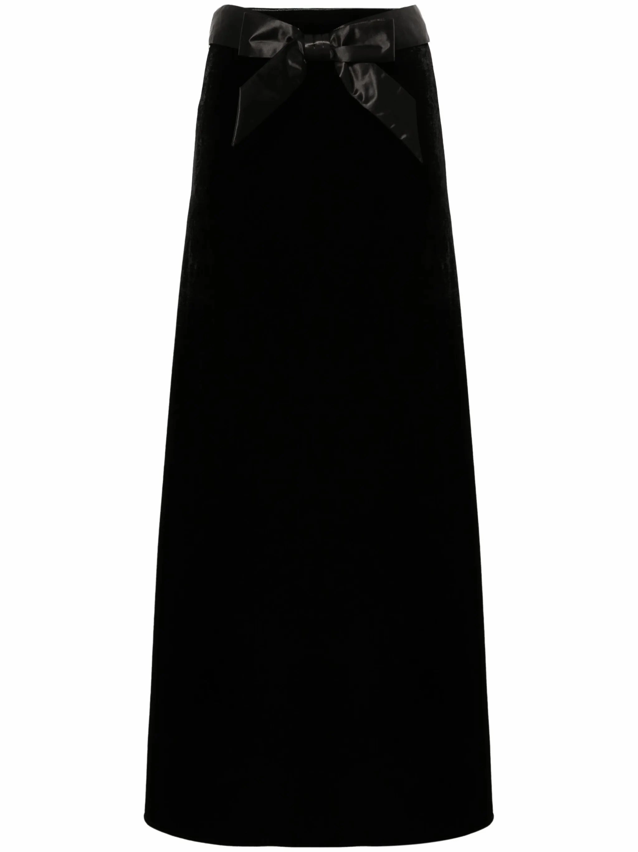 Burgundy Dress bow-detail velvet skirt