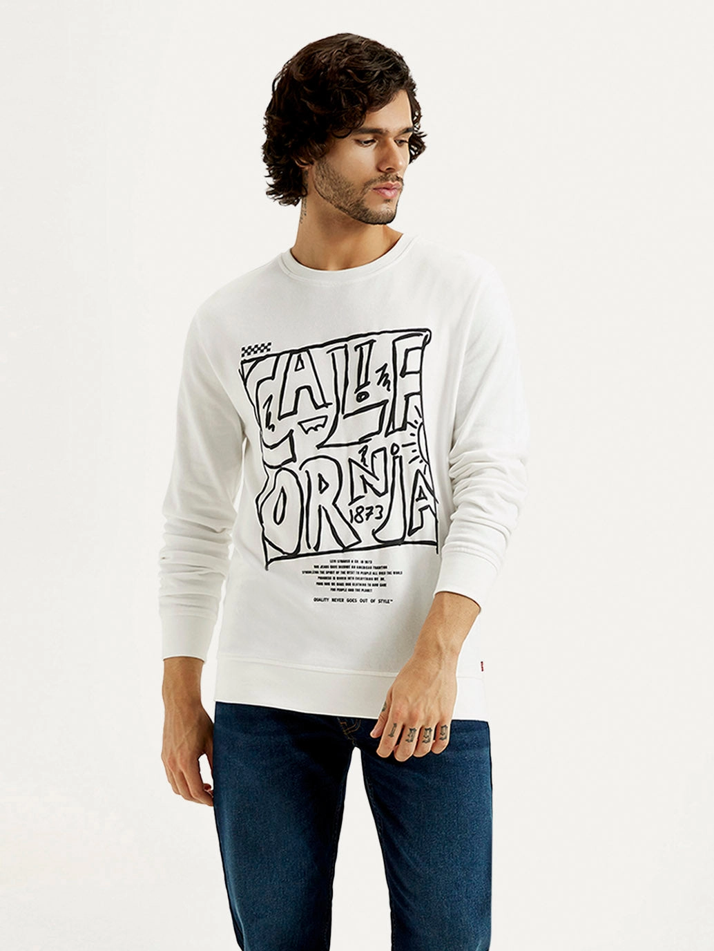 Cute Cheap Sweatshirts Men's Printed Round Neck Sweatshirt