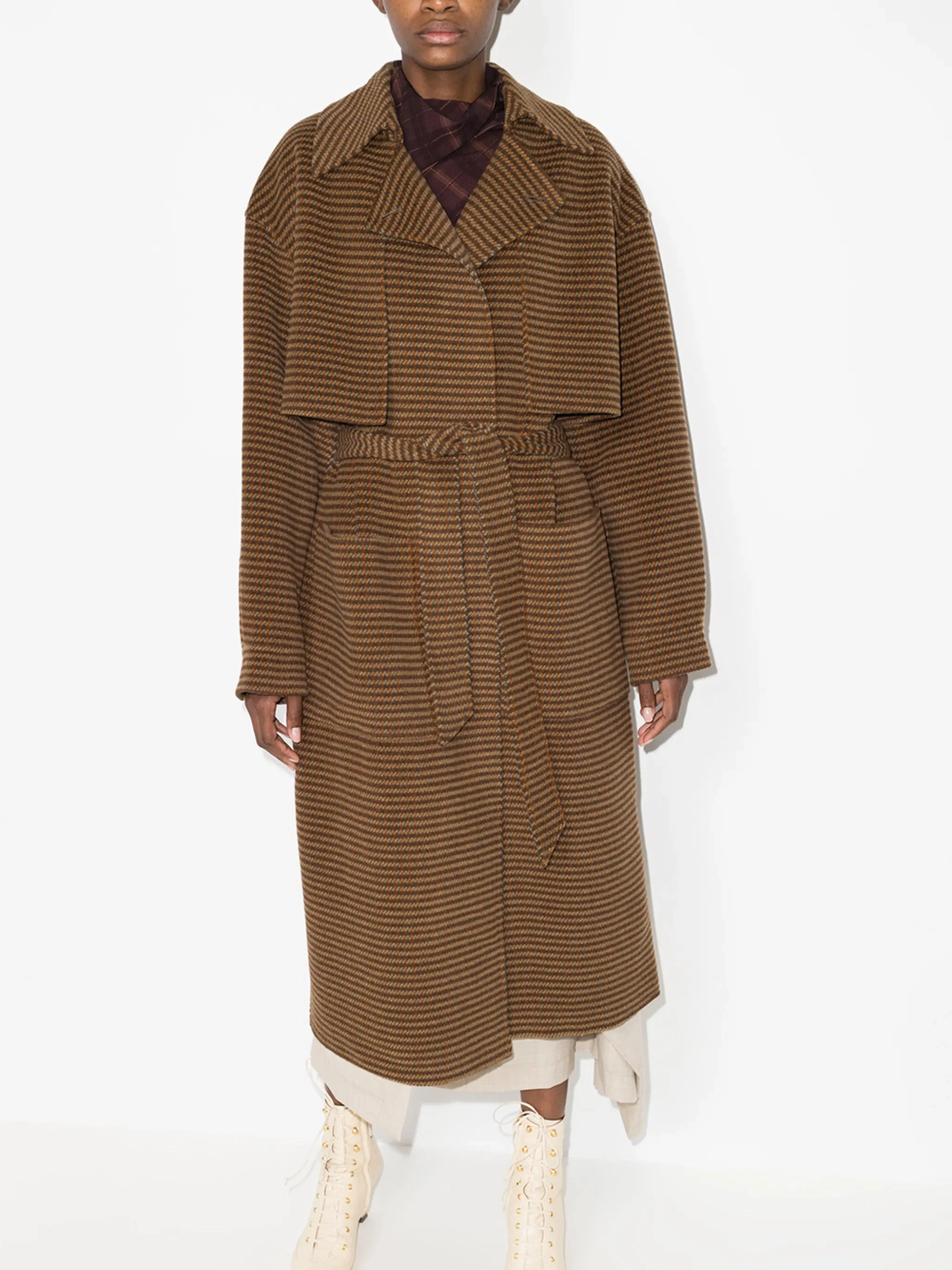 Ara check-pattern coat Susan Graver Coats