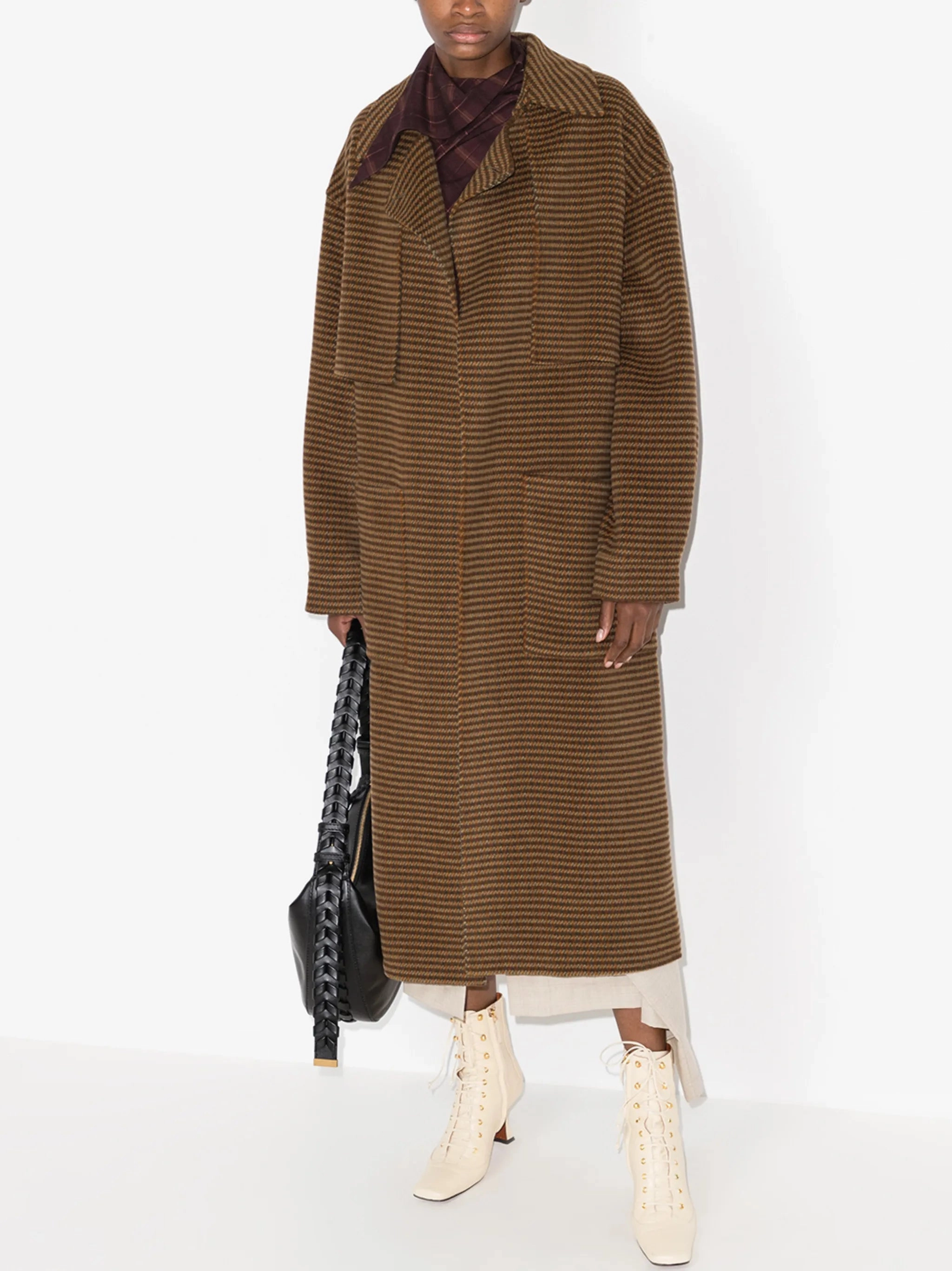 Ara check-pattern coat Anthropologie Coats