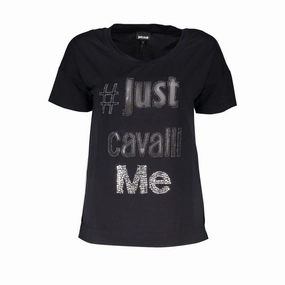 Custom T Shirts Family Vacation Just Cavalli Black Polyester Women Top