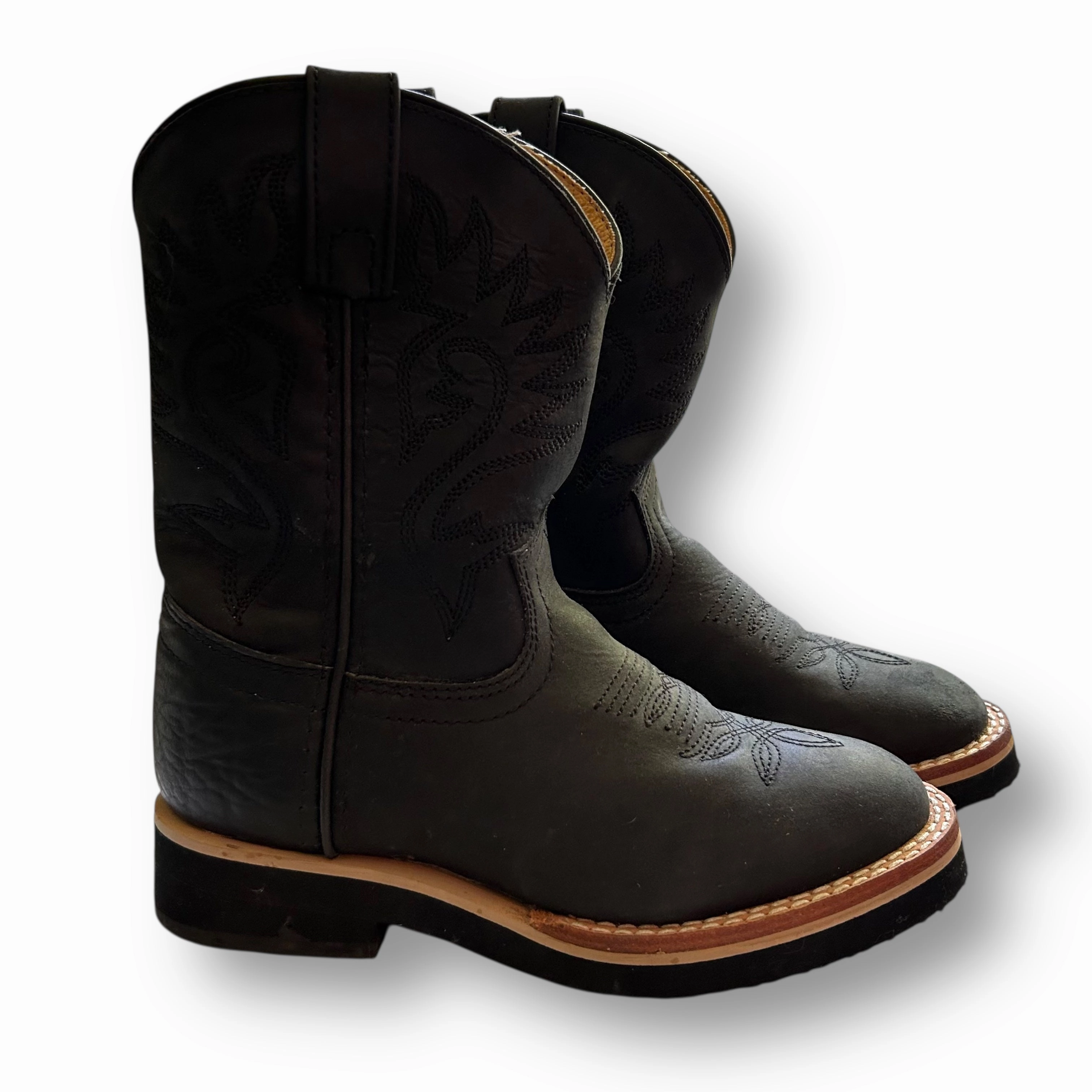 Justin Western Boots Black Leather Size 12.5 Kids Cowboy Boots Boots Irish Setter