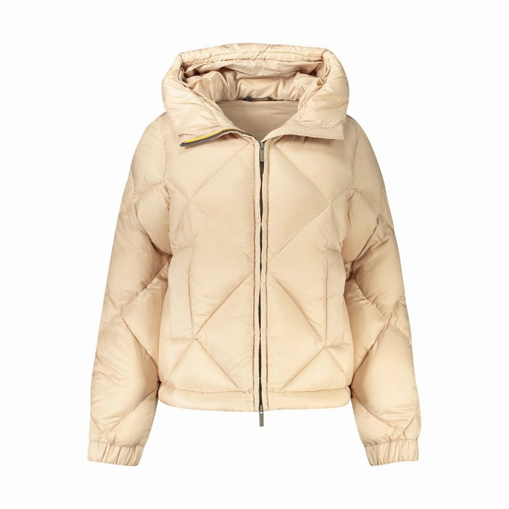K-WAY Beige Polyester Jackets & Coat Nehru Jackets
