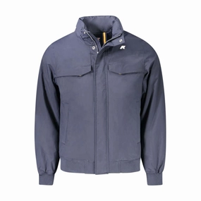 Wool Coats For Winter K-WAY Blue Polyamide Men Jacket