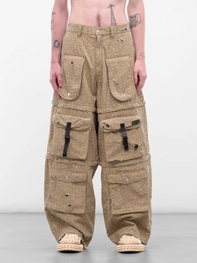 Khaki Flower Distressed Cargo Pants (KL975-KHAKI-FLOWER) Cargo Pants Inspo