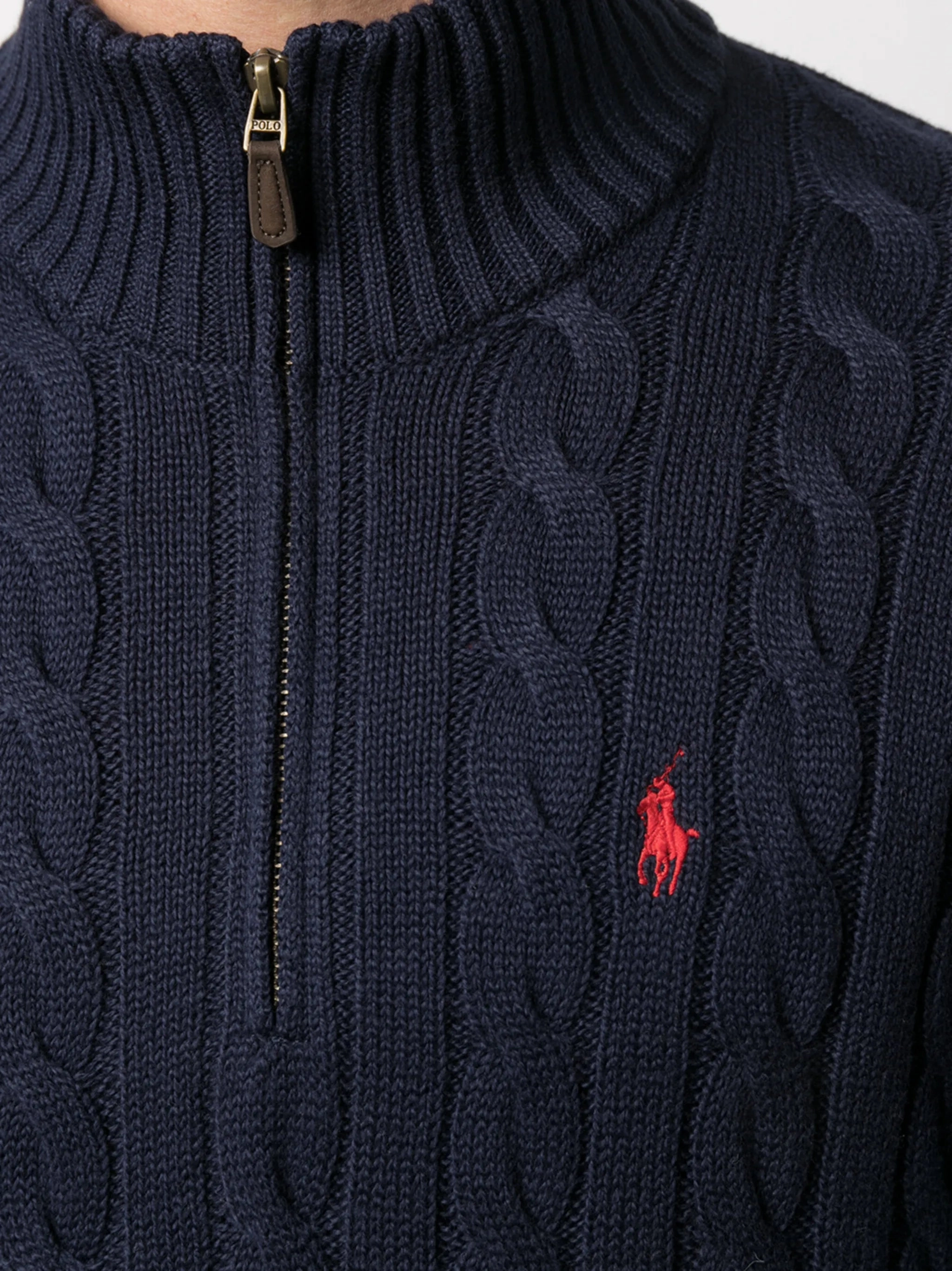 Knitwear Made In Usa cable knit half-zip jumper