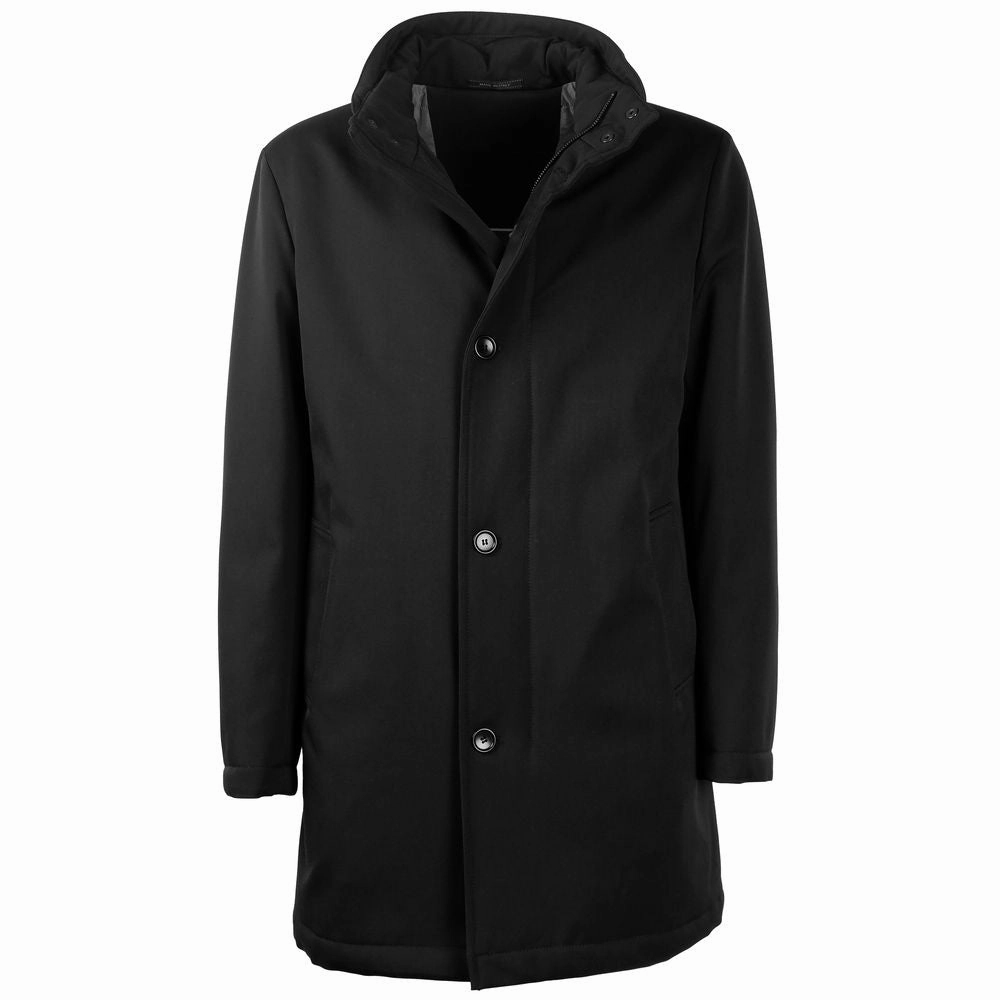 Made in Italy Black Wool Men Jacket Shelby Coats