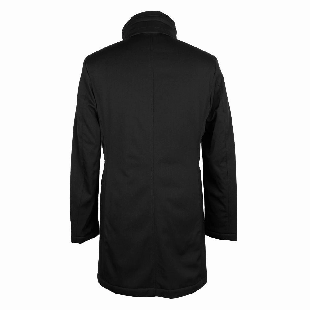 Made in Italy Black Wool Men Jacket Snorkel Winter Coats