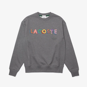 Lacoste Men's LIVE Loose Fit Embroidered Fleece Sweatshirt Make Custom Sweatshirts