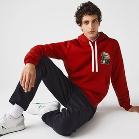 Lacoste Mens Pennants L Badge Hooded Cotton Fleece Sweatshirt Painting On Sweatshirts