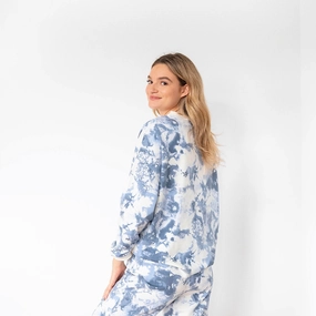 Ladies' Blue Indigo Tie Dye Comfortwear Collection Joggers Large Tall Sweatshirts