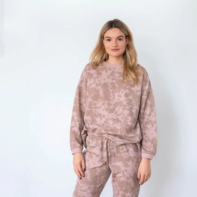 Alabama A&m University Sweatshirts Ladies' Nomad Brown Tie Dye Comfortwear Collection Joggers