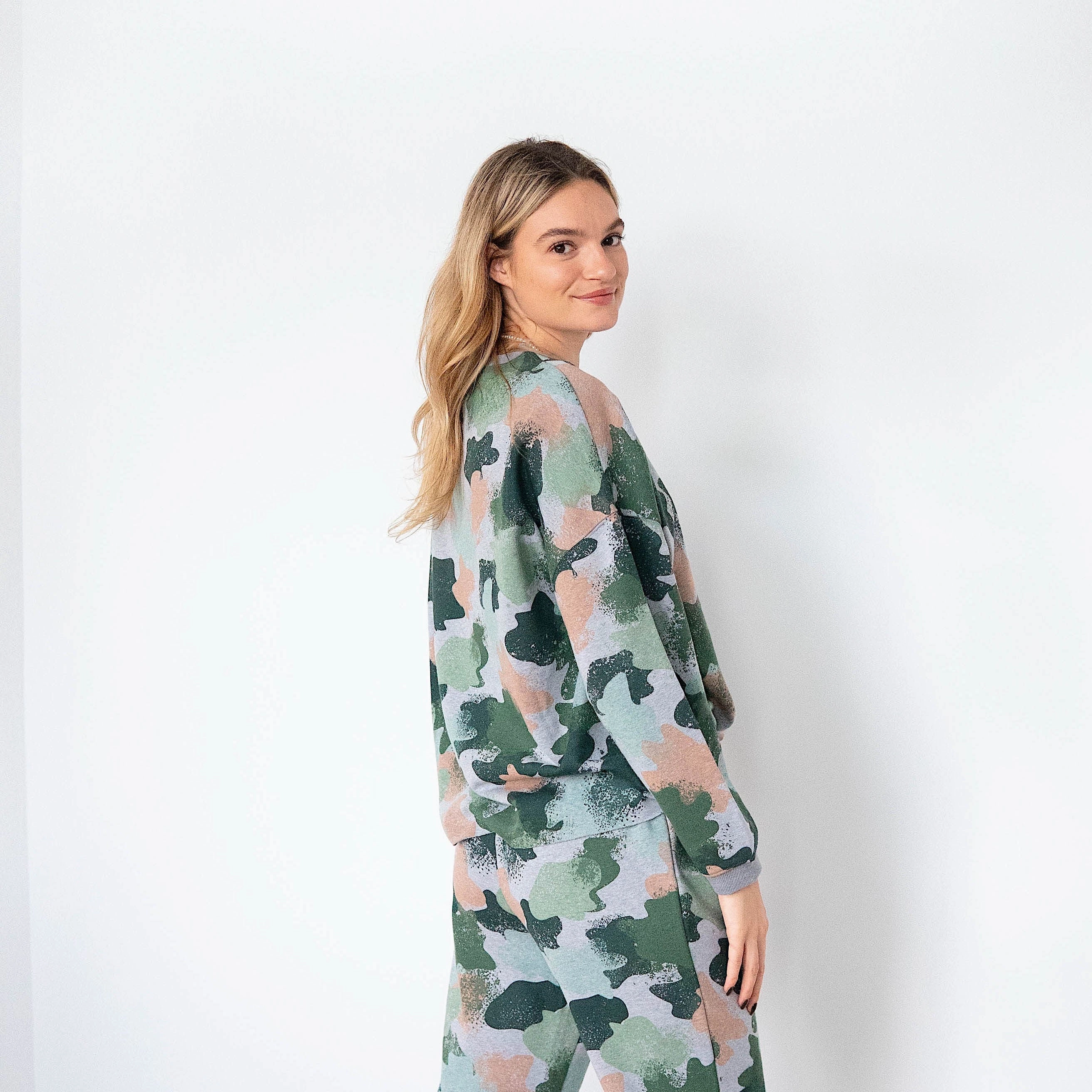 Love And Faith Sweatshirts Ladies' Smoked Pearl Camo Comfortwear Collection Joggers