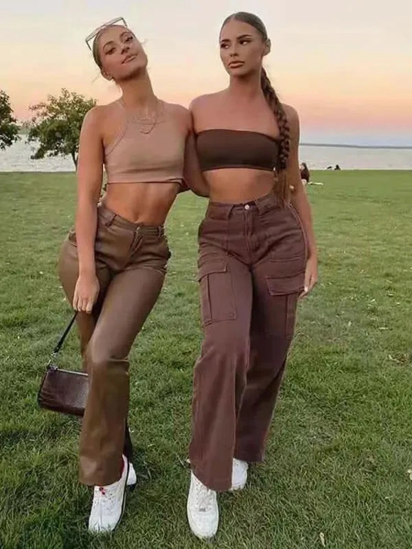 Laid-Back Women Cargo Pants - Mid-Rise Multiple Pockets New Era Cargo Pants