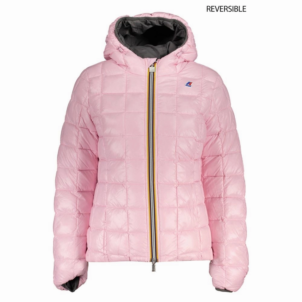 K-WAY Gray Polyamide Jackets & Coat Black Shiny Jackets