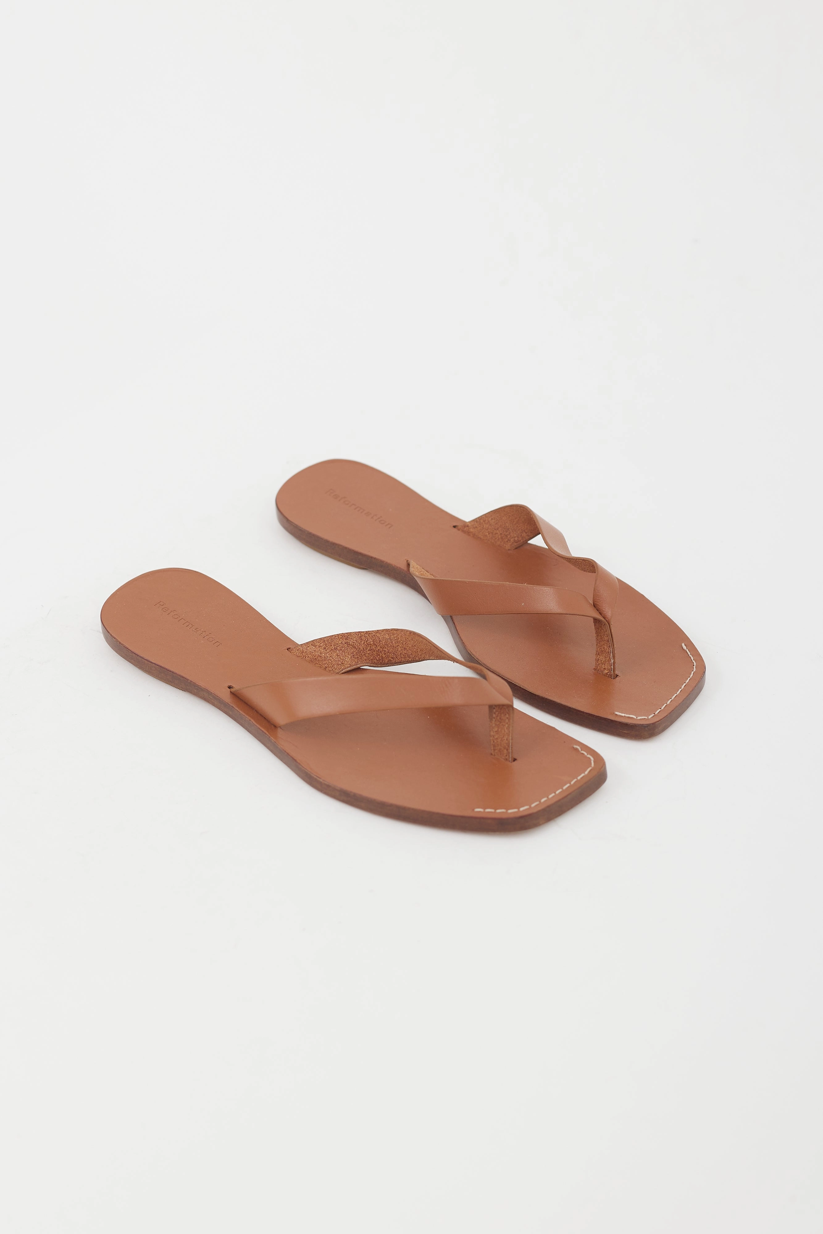 Wood Flip Flops Leather Sandal