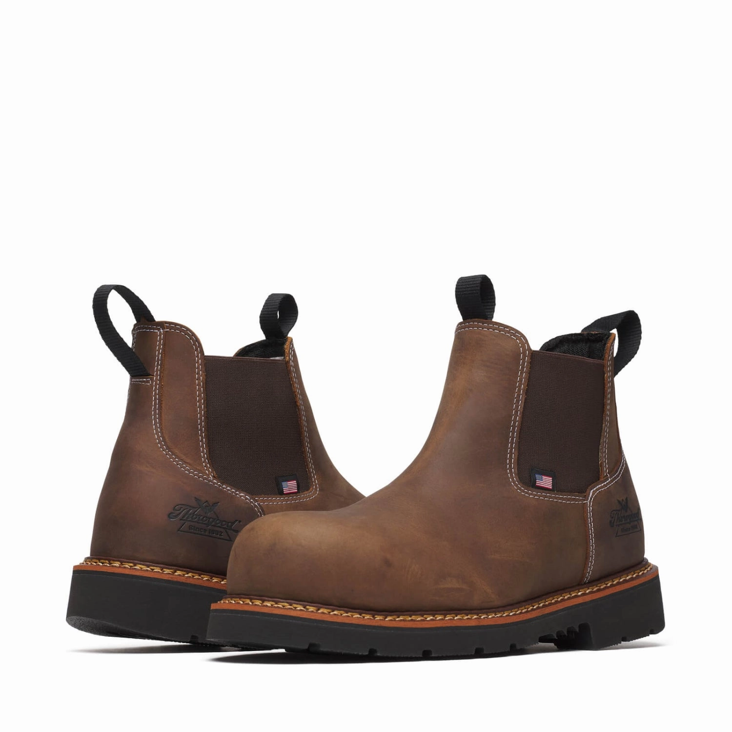 Leather Heel Chelsea Boots Thorogood Men's American Heritage 6" EH Comp Toe Chelsea Boot